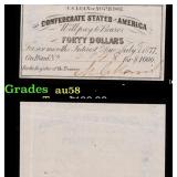 1861 Confederate States Forty Dollars Note Grades