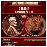 1954 Proof Lincoln Cent 1c pr67 rd dcam SEGS