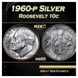 1960-p Roosevelt Dime Silver 10c Grades ms65