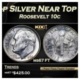 1960-p Roosevelt Dime Silver Near Top Pop! 10c ms6