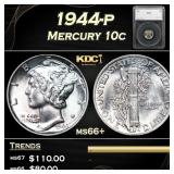 1944-p Mercury Dime 10c Grades ms66+ SEGS