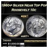 1960-p Roosevelt Dime Silver Near Top Pop! 10c ms6