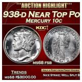 1938-d Mercury Dime Near Top Pop! 10c ms68 fsb SEG