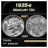 1935-s Mercury Dime 10c ms67 SEGS