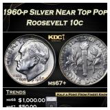 1960-p Roosevelt Dime Silver Near Top Pop! 10c ms6