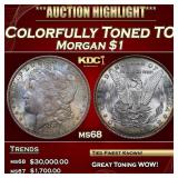 1887-p Morgan Dollar Colorfully Toned TOP POP! $1