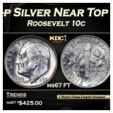 1960-p Roosevelt Dime Silver Near Top Pop! 10c ms6
