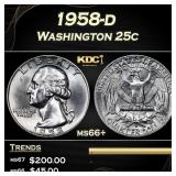 1958-d Washington Quarter 25c ms66+ USCG