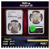 NGC 1921-p Morgan Dollar 1 ms62 NGC