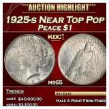 1925-s Peace Dollar Near Top Pop 1 ms65 SEGS