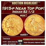 1915-p Gold Indian Quarter Eagle Near Top Pop! $2