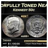 1984-d Kennedy Half Dollar Colorfully Toned Near T