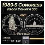 1989-S Congress Proof Modern Commem Half Dollar 50