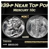 1939-p Mercury Dime Near Top Pop! 10c ms68 SEGS