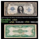 1923 $1 large size Silver Certificate Grades vf+ S