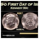 NGC 2019-d Kennedy Half Dollar First Day of Issue
