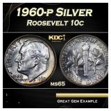 1960-p Roosevelt Dime Silver 10c Grades ms65