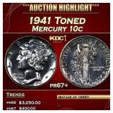 1941 Proof Mercury Dime Toned 10c pr67+ SEGS