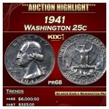 1941 Proof Washington Quarter 25c pr68 SEGS