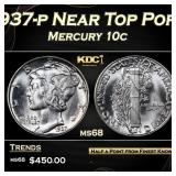 1937-p Mercury Dime Near Top Pop! 10c ms68 SEGS