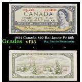 1954 Canada $20 Banknote P# 80b Grades vf++