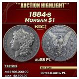 1884-s Morgan Dollar 1 Choice AU/BU Slider PL USCG