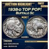 1938-d Buffalo Nickel TOP POP! 5c ms68+ SEGS