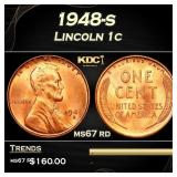 1948-s Lincoln Cent 1c ms67 rd SEGS