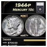 1944-p Mercury Dime 10c ms67+ SEGS