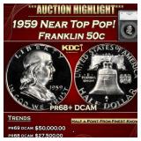 1959 Proof Franklin Half Dollar Near Top Pop! 50c