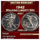 1942 Proof Walking Liberty Half Dollar 50c pr66 ca