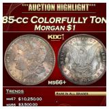 1885-cc Morgan Dollar Colorfully Toned 1 ms66+ SEG