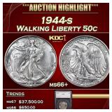 1944-s Walking Liberty Half Dollar 50c ms66+ SEGS