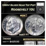 1960-p Roosevelt Dime Silver Near Top Pop! 10c ms6