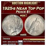1925-s Peace Dollar Near Top Pop 1 ms65 SEGS