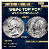 1989-d Washington Quarter TOP POP! 25c ms67+ SEGS