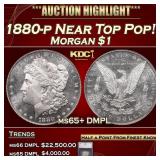 1880-p Morgan Dollar Near Top Pop! $1 ms65+ DMPL S