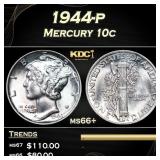 1944-p Mercury Dime 10c Grades ms66+ SEGS
