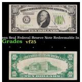 1928B $10 Green Seal Federal Reseve Note Redeemabl