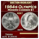 1984-s Olympics Modern Commem Dollar $1 ms70 SEGS