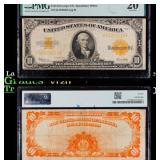 1922 $10 Large Size Gold Certificate vf20 PMG Sign