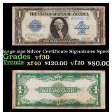 1923 $1 large size Silver Certificate Grades vf++