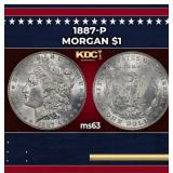 1887-p Morgan Dollar $1 Grades ms63