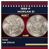 1888-p Morgan Dollar $1 Grades ms66