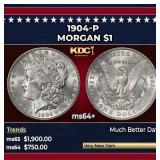 1904-p Morgan Dollar $1 Grades ms64+