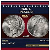1926-s Peace Dollar $1 Grades ms65