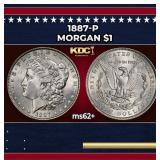 1887-p Morgan Dollar $1 Grades ms62+