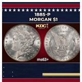 1885-p Morgan Dollar $1 Grades ms63+