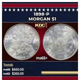 1898-p Morgan Dollar $1 Grades ms65+