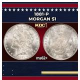 1881-p Morgan Dollar $1 Grades ms62+